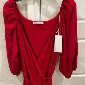 Reformation NWT wrap dress in red